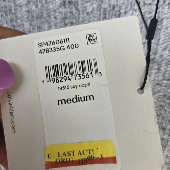 $120 Calvin Klein Women Light Gray Ribbed Sweater Sz M NWT Cozy Cotton Blend - Picture 5 of 11